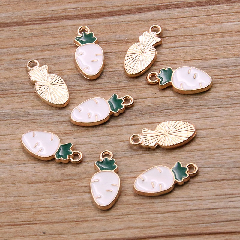 Set 10 Cà Rốt Tráng Men Mini 7 * 15mm Tự Làm Trang Sức