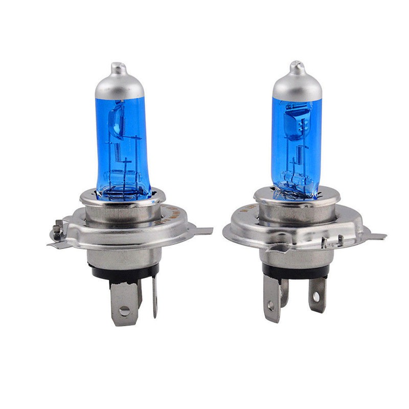 Set 2 Đèn Pha Xenon H4 / Hb2 9003 100W 6000K Ánh Sáng Trắng Dành Cho Ô Tô