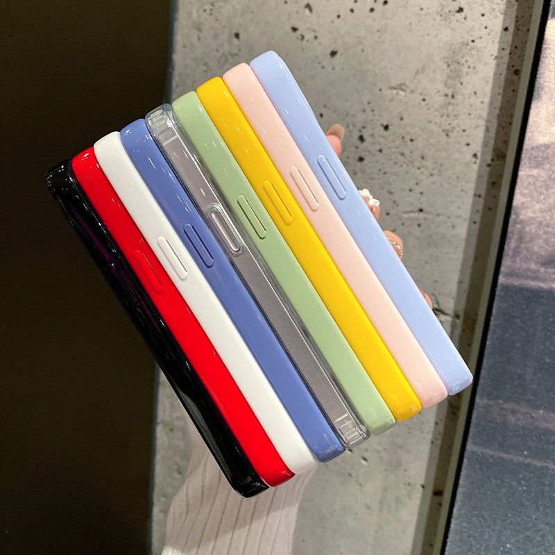 Macaron Transparent Phone Case Hard Protective Cover compatible for Iphone 13 12 11 Pro Max Wireless Magnetic Charging Couples