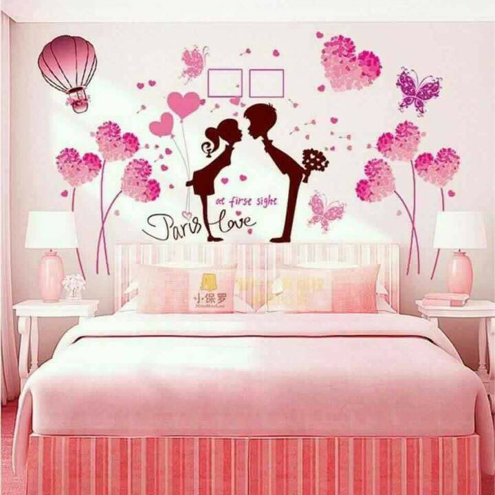 decal dán tường combo trái tim