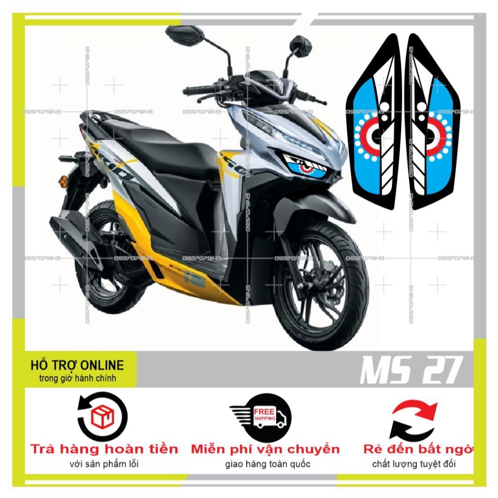 DECAL DÁN ĐÈN SƯƠNG MÙ XE VARIO 2020 (DECAL TRONG SUỐT) MS 27 - DUNG DECAL