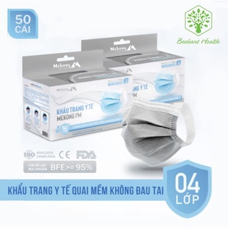 Khẩu Trang Y Tế Mekong Cao Cấp 4 Lớp Kháng Khuẩn Có Dây Đeo Mềm Không Gây Đau Tai (50 Chiếc 1 Hộp)