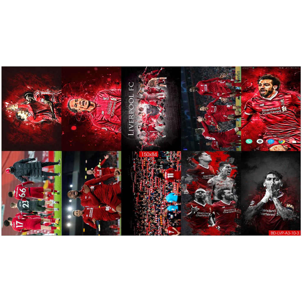 Combo Set 10 tờ Decal dán tường đội bóng Liverpool phiên bản mới