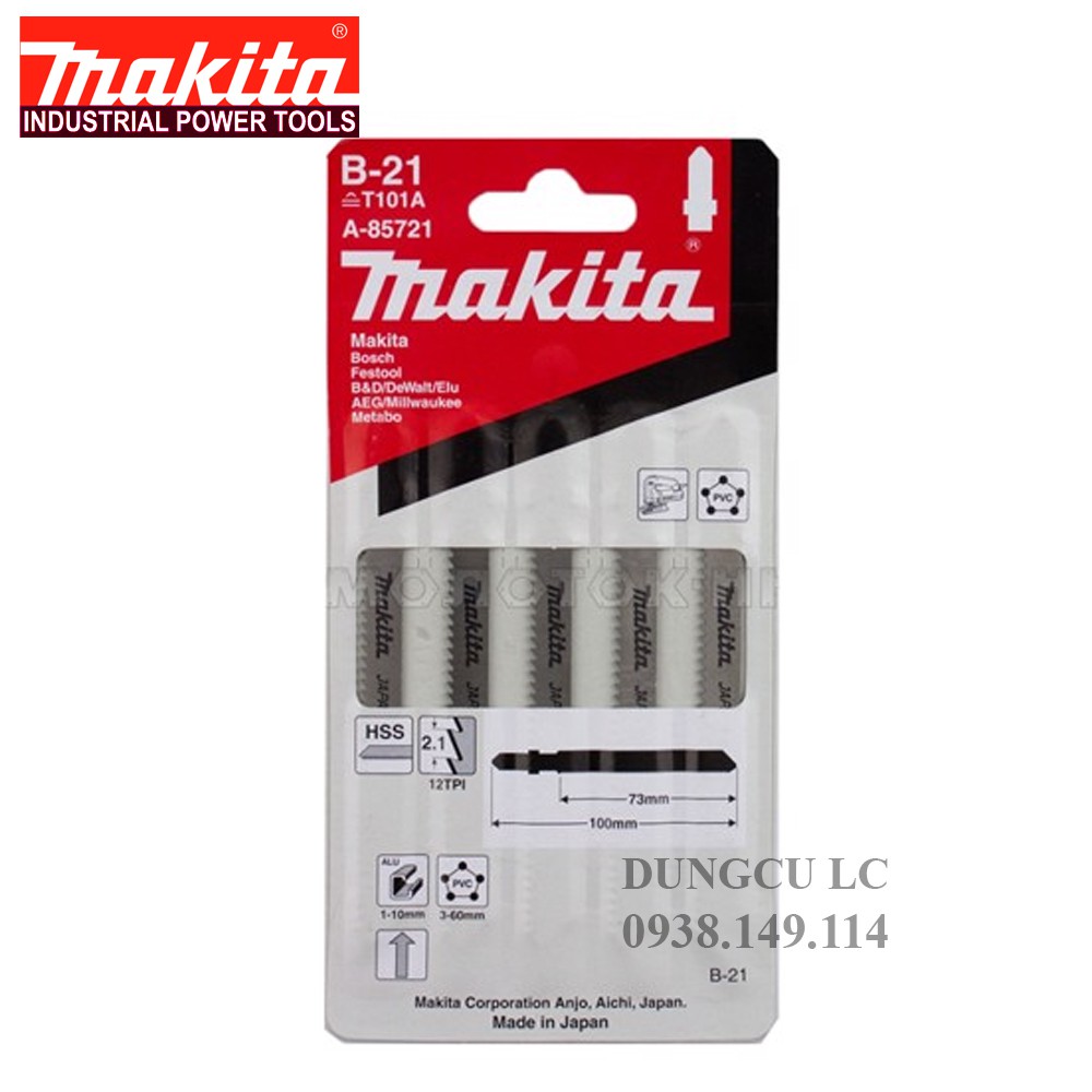 Lưỡi cưa lọng B21 5 chi tiết Makita A-85721 (01 Lưỡi)