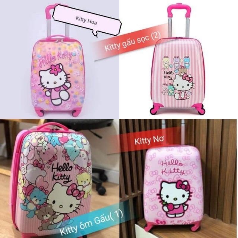 Vali kéo hình siêu nhân nhện cho trẻ em size 18, bánh xe xoay 360 độ, vali người máy, bé trai,bé gái, hellokitty, elsa,