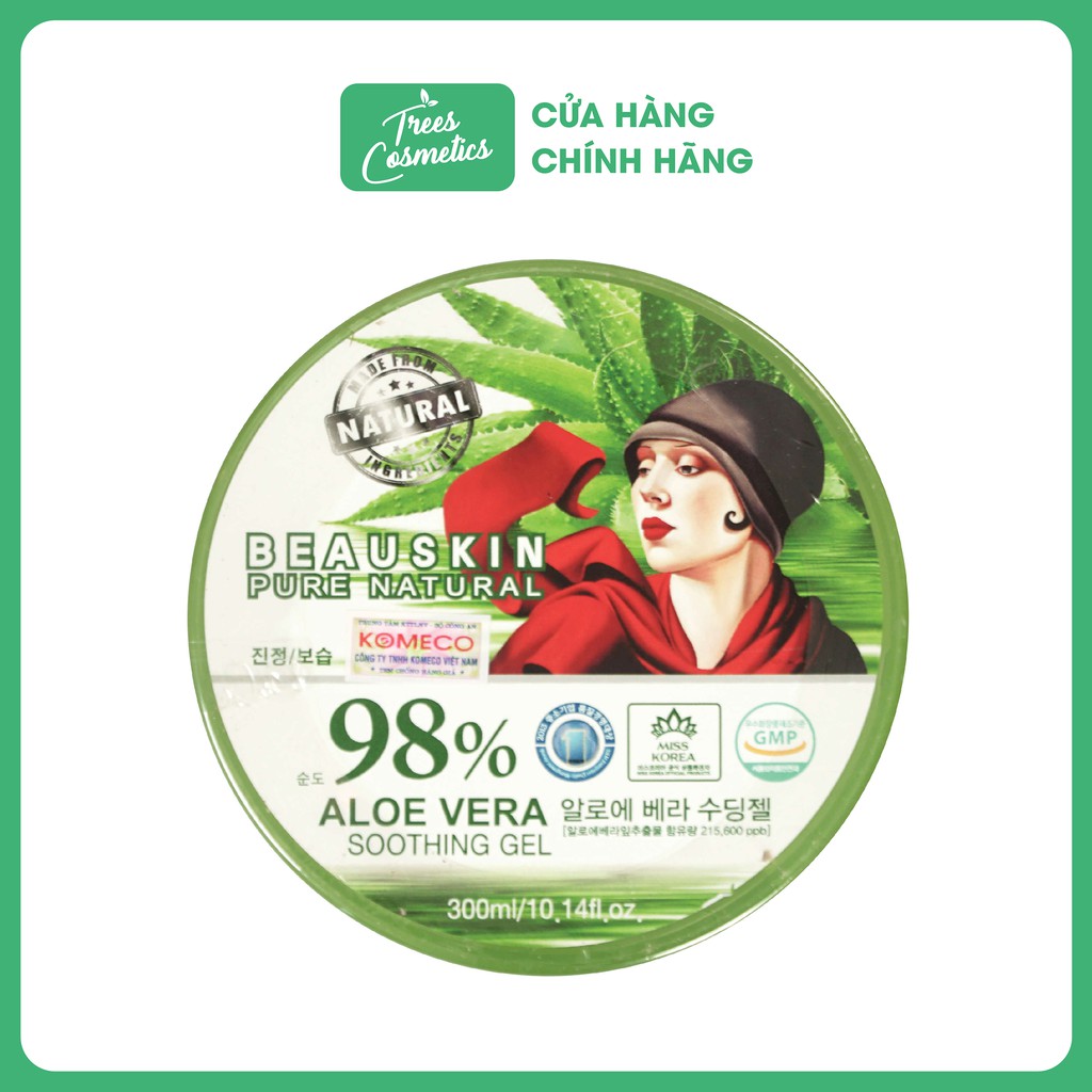 GEL DƯỠNG DA LÔ HỘI BEAUSKIN 98% ALOEVERA SOOTHING 300ML