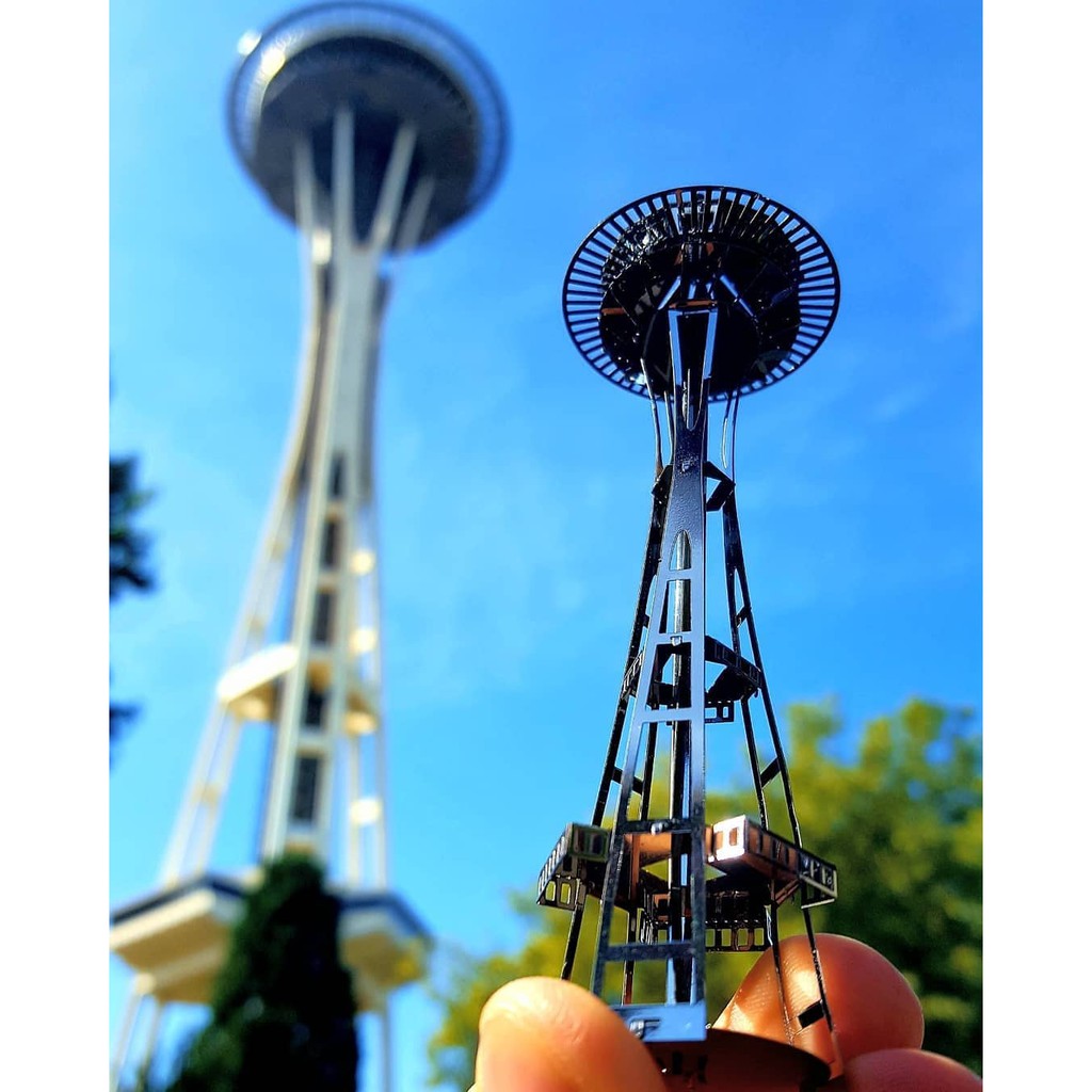 Mô Hình Lắp Ráp 3D Kim Loại Toà Tháp Space Needle - Washington [Chưa Lắp]