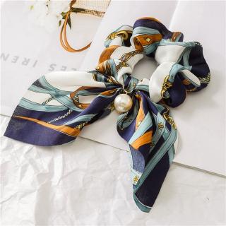 Dây buộc tóc đính nơ vải lụa thời trang