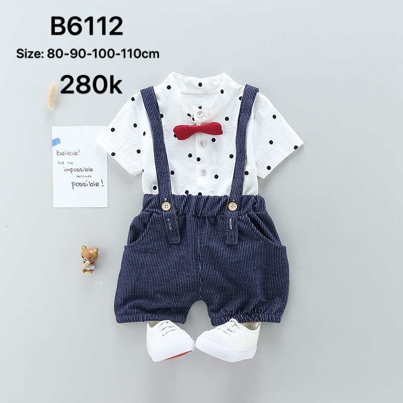 ( thanh lý HÀNG NEW ) Đồ bộ Set yếm xanh bé trai ( hàng Quảng châu )