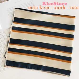 KHĂN LỤA VUÔNG SATIN KẺ 50x50 cm