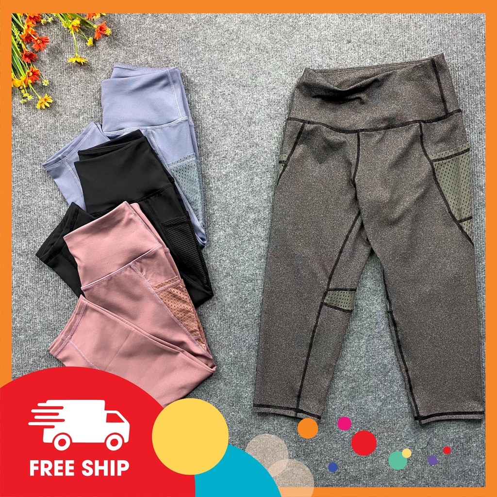 {free ship} QUẦN LỬNG TÚI PHỐI LƯỚI NỮ TẬP GYM-YOGA MÃ NT002
