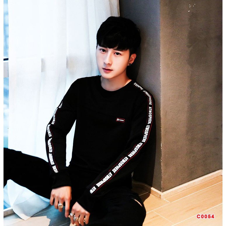 Áo Thun Nam Tay Dài Phối Viền Phong Cách Hàn Quốc 100% COTTON Cao Cấp (3 size) | BigBuy360 - bigbuy360.vn