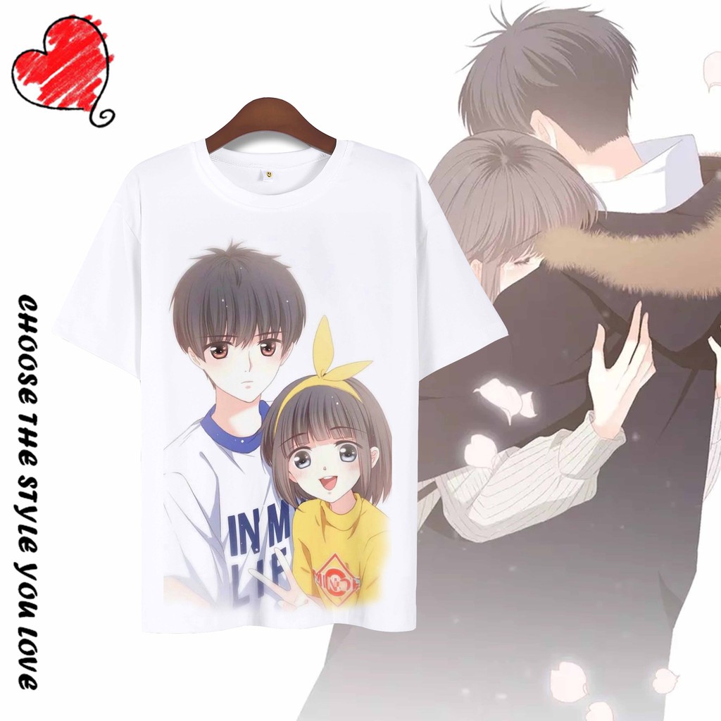 Áo thun in hình Áo Thun Truyện Tranh Manhua Con Tim Rung Động Dễ Thương độc đẹp giá rẻ