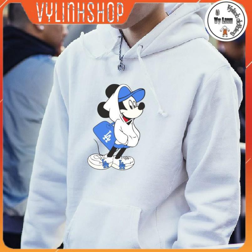 Áo nỉ Hoodie thu đông chuột Mickey form suông rộng unisex nam nữ, chất nỉ bông siêu ấm áo hoạt hình