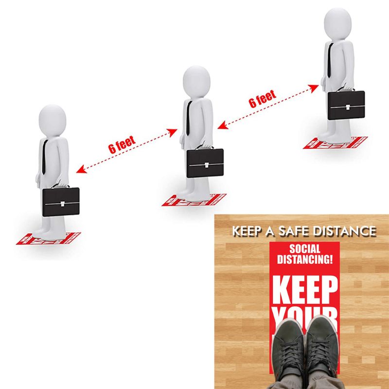Sun Social Distancing Miếng Dán Sàn Nhà Kiểm Soát Khoảng Cách Đứng Here Line Crowd Cho Các Dược Sĩ Ban