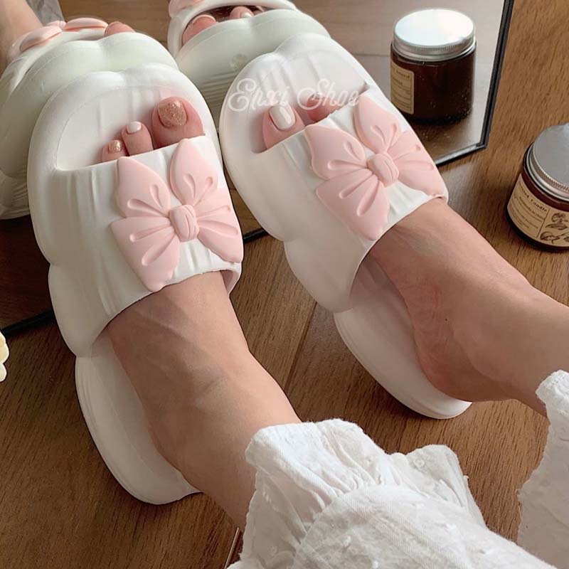 Oeggeo shop Dép Mang Trong Nhà Ba Chiều Thắt Nơ Cho Nữ