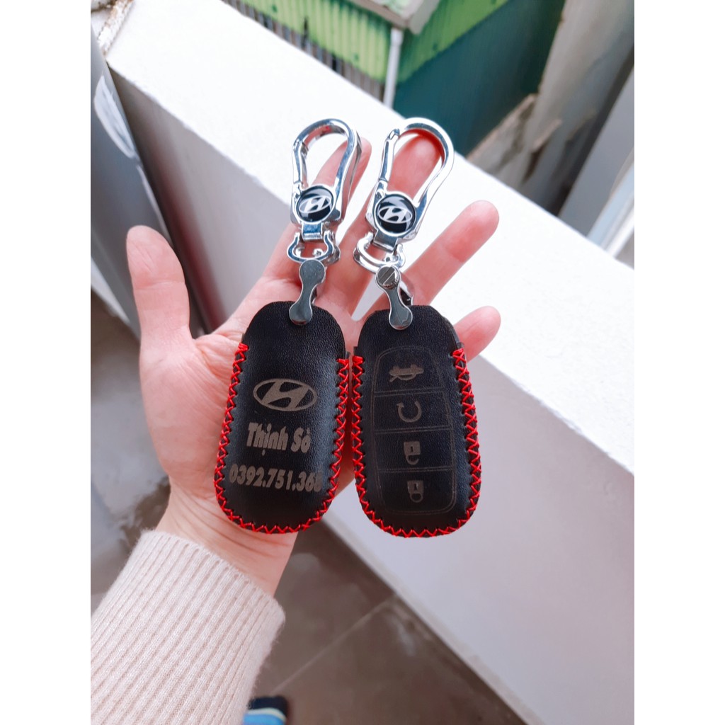 Combo bọc cần số phanh tay chìa khóa các dòn xe hyundai Accent AT da bò thật