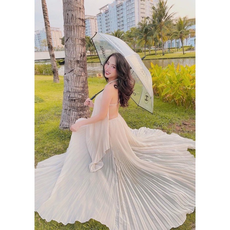 Đầm maxi dập li cao cấp, Đầm maxi đi du lịch bi biển cao cấp | BigBuy360 - bigbuy360.vn