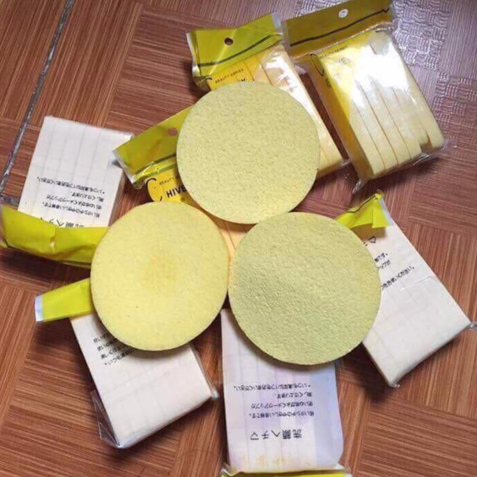 Bọt biển - Bông nở rửa mặt Chivey 12 miếng