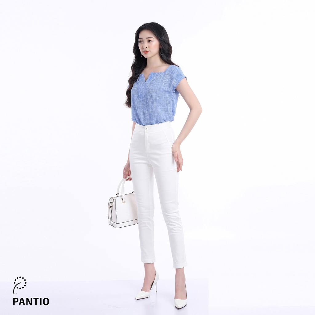 Áo sơ mi chất liệu thô vệt sọc dáng suông FAS32592 - PANTIO
