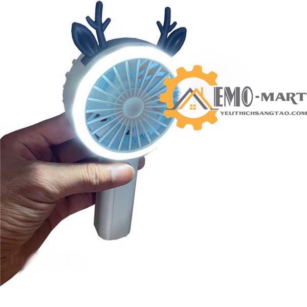 ⚡️𝗕𝗛 𝟭𝟮 𝗧𝗛𝗔́𝗡𝗚⚡️ Quạt cầm tay Pin Sạc ⚡️ Có đèn Led 2 cấp, Gió 3 tấc độ, Nhựa ABS cao cấp
