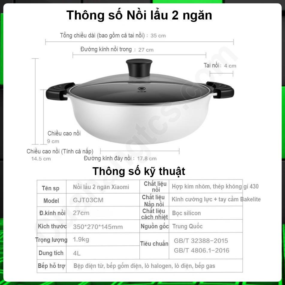 Bếp lẩu điện inox 2 ngăn 32cm, Nồi lẩu đa năng đồ dùng nhà bếp tiện lợi cho bếp từ và bếp gas .