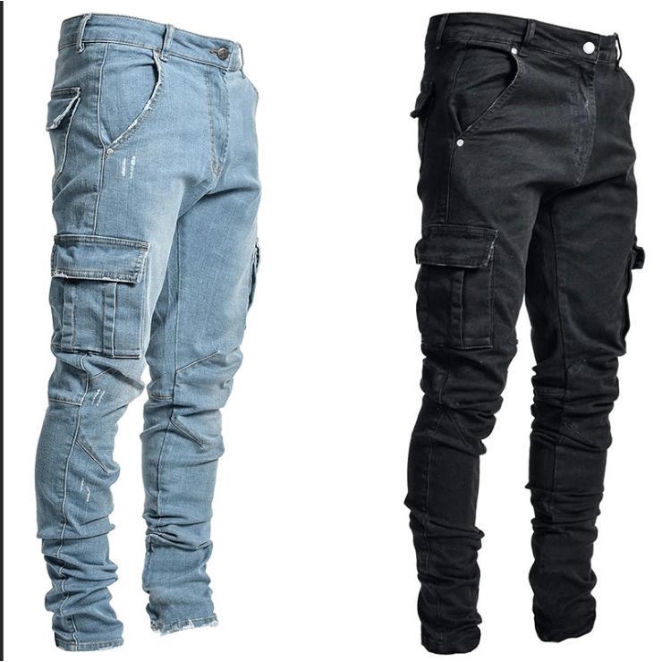Quần Jeans Dài Dáng Ôm Thiết Kế Rách Cá Tính Thời Trang Cho Nam Giới
