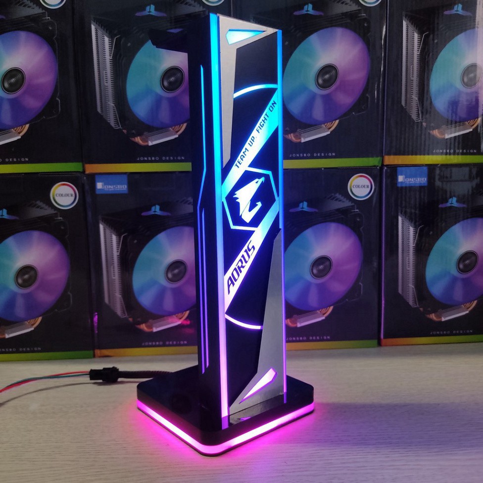 🎯  Giá treo tai nghe Gaming Logo Aorus Pro Led RGB