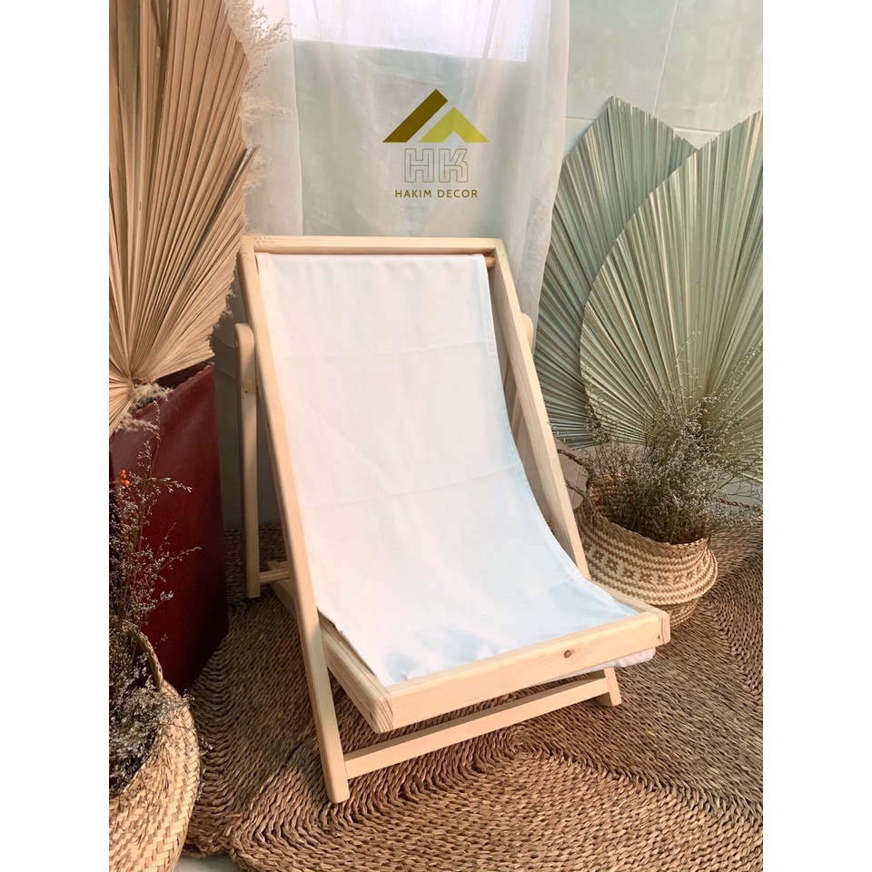 Ghế Xếp Bãi Biển Size Nhỏ Vải Canvas Thư Giãn Trong Nhà Ngoài Trời Phong Cách Vintage