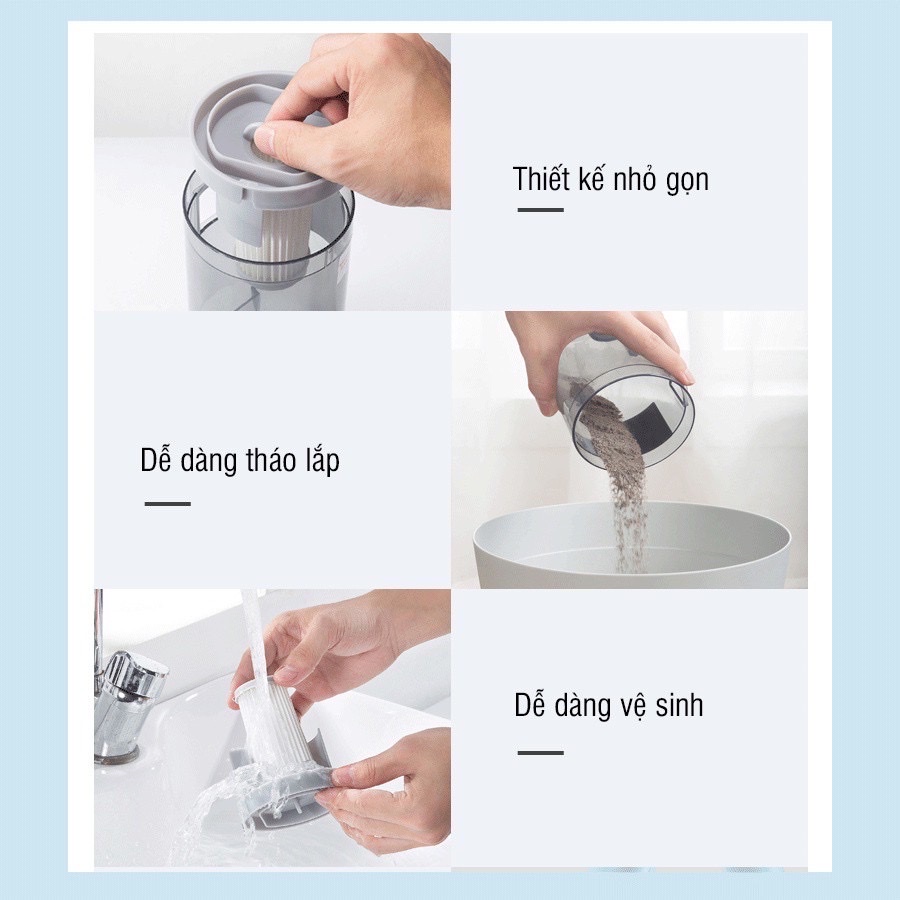 Máy hút bụi cầm tay có dây BEAR XCQ-B04A1 - Máy hút bụi giường, nệm, sofa - Lực hút 10000Pa - Công suất 400W - BH 12M