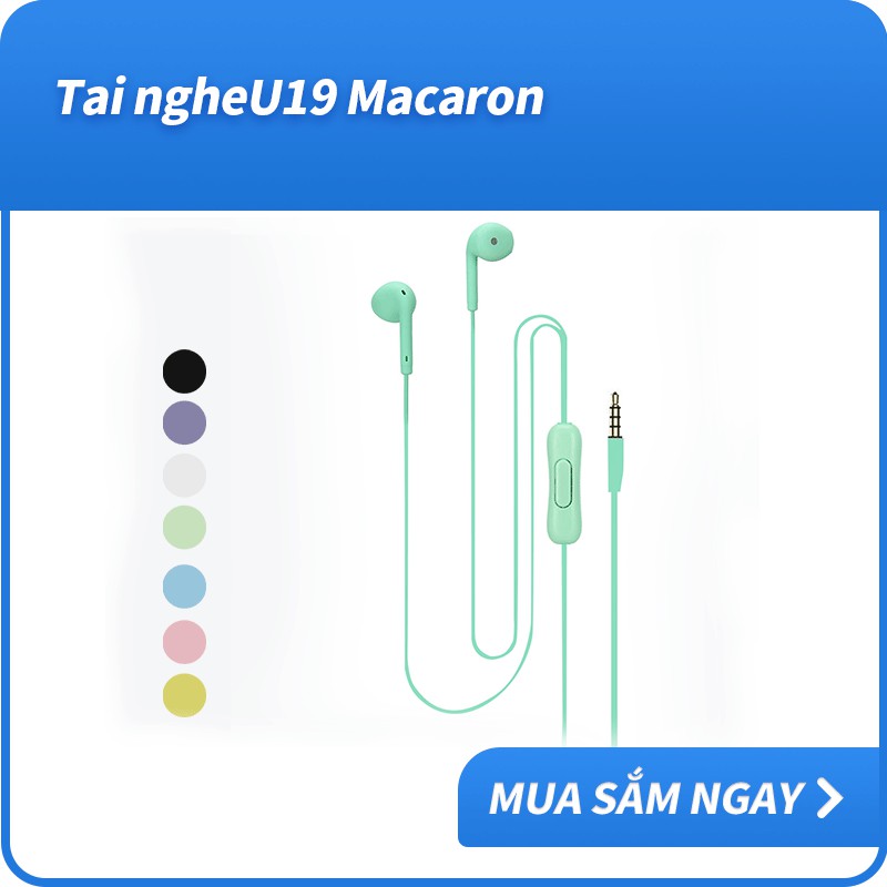 Tai nghe nhét tai có dây U19 giắc cắm 3.5mm tích hợp micro chất lượng cao dành cho Android &amp; iOS