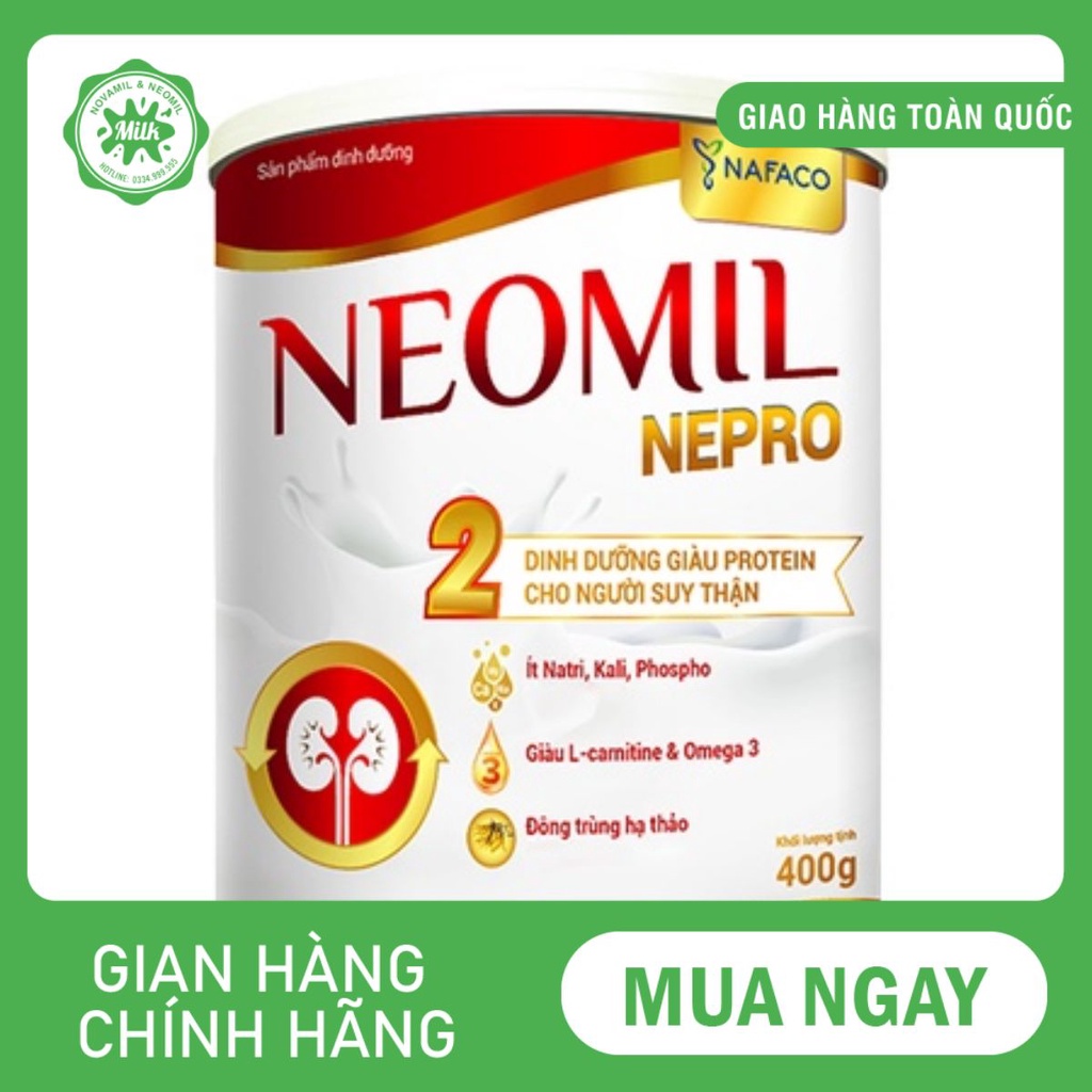 Sữa bột Neomil Nepro 2 400g - Dinh dưỡng giàu protein cho người suy thận