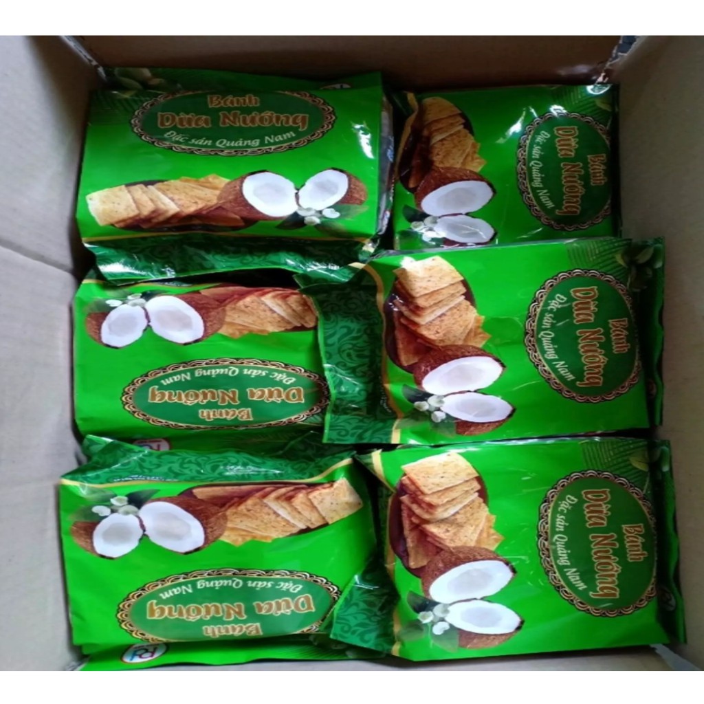 Bánh dừa nướng siêu ngon đặc sản Quảng Nam mỗi gói 150gram. Đặc Sản Quảng Nam món quà từ thiên nhiên