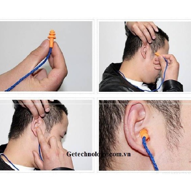 1 đôi 3M 1270 nút nhét tai chống ồn có dây Dạng nút cao su mềm êm tai