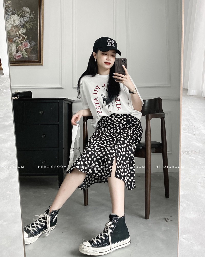 [Mã SKAMCLU7 giảm 10% tối đa 50K đơn 0Đ] Chân váy dài đuôi cá chấm bi - Q1324 | BigBuy360 - bigbuy360.vn