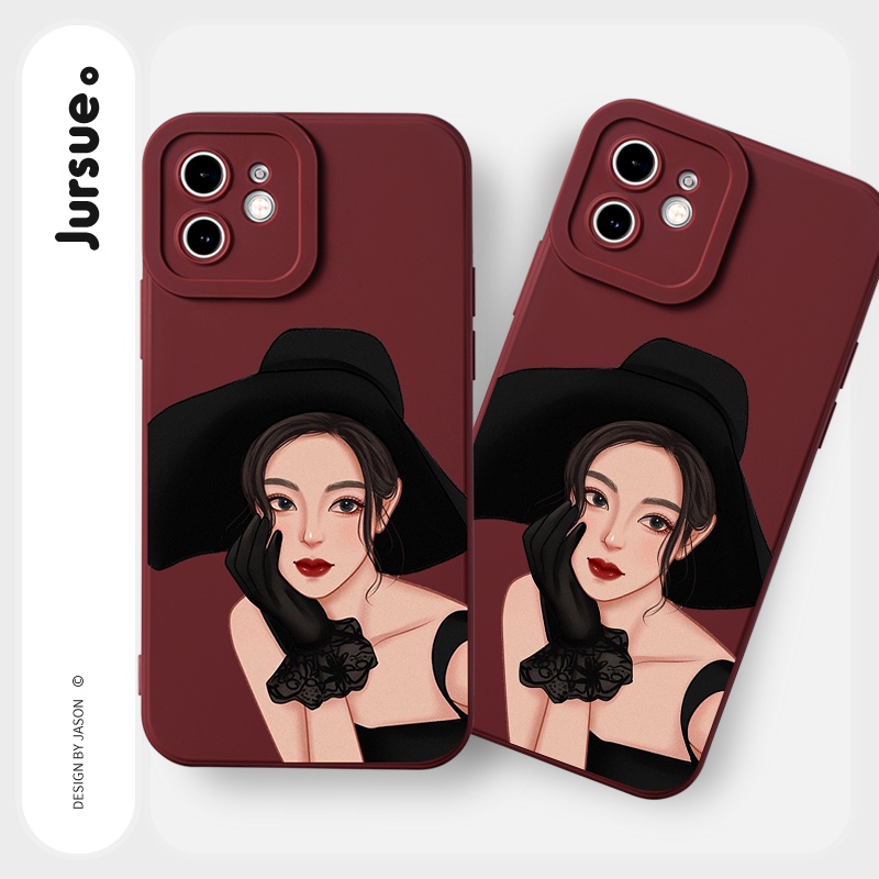 Ốp lưng JURSUE silicon mềm chống sốc hình dễ thương đẹp cho iPhone 13 12 11 Pro Max SE 2020 X XR XS 8 7 ip 6S 6 Plus Y1934