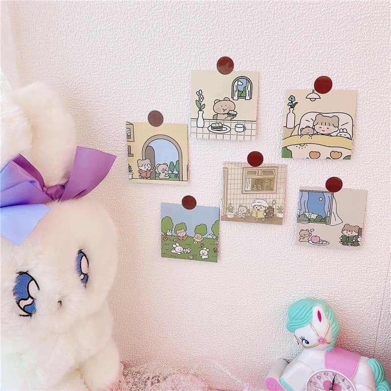 [ FreeShip ] Set postcard thiệp CÔ GÁI NHỎ có sẵn decor trang trí phòng cực xinh