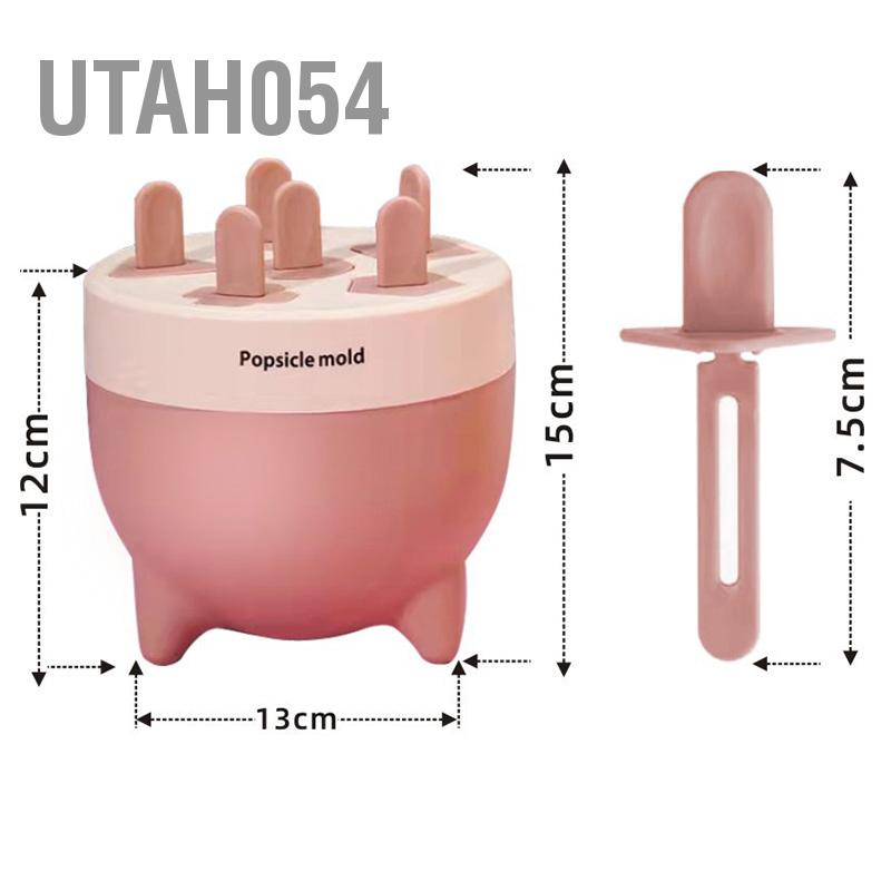 Utah054 Khuôn Popsicles 6 khoang Thiết kế có thể tháo rời Chất liệu an toàn cho sức khỏe PP bền bỉ mini Popsicle
