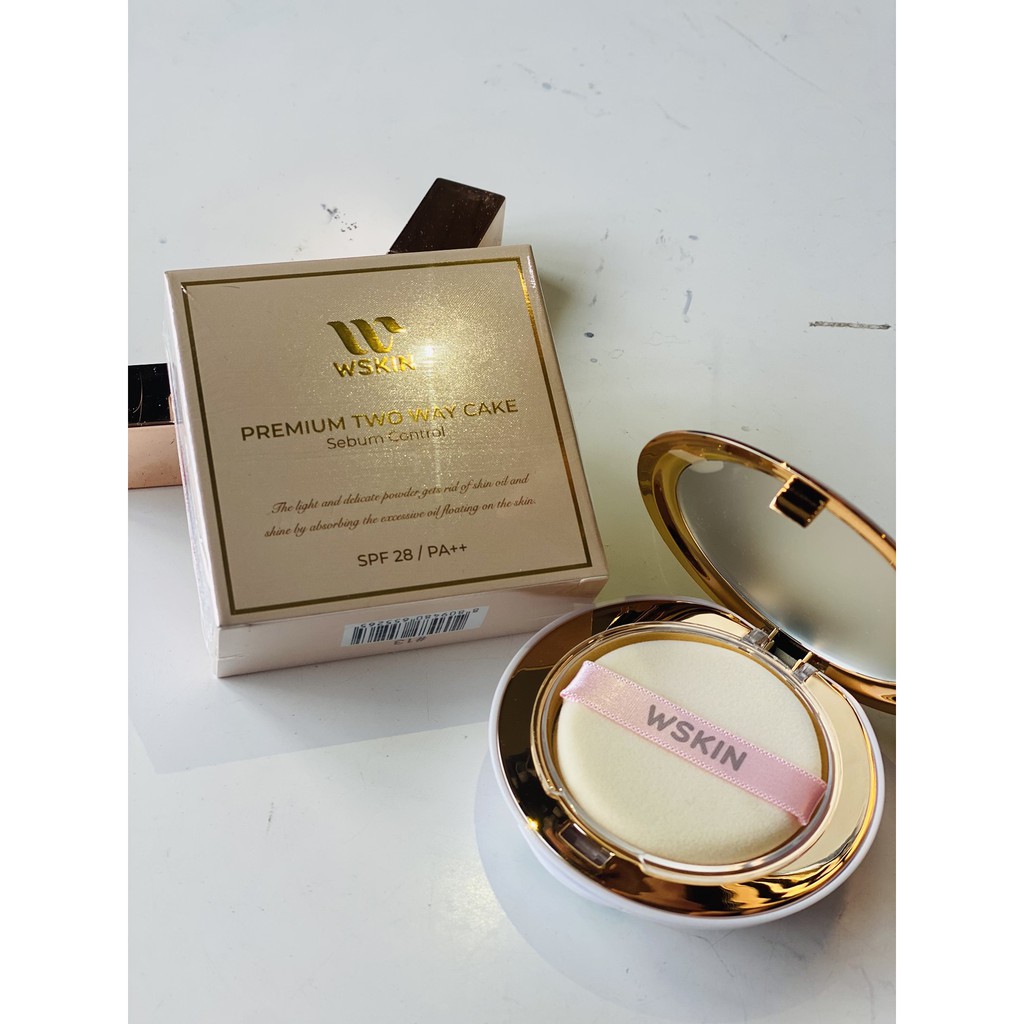 Phấn Phủ Cao Cấp Đông Y WSKIN Premium Two-way Cake SPF28+/PA++ , #13 Tông Sáng Tự Nhiên