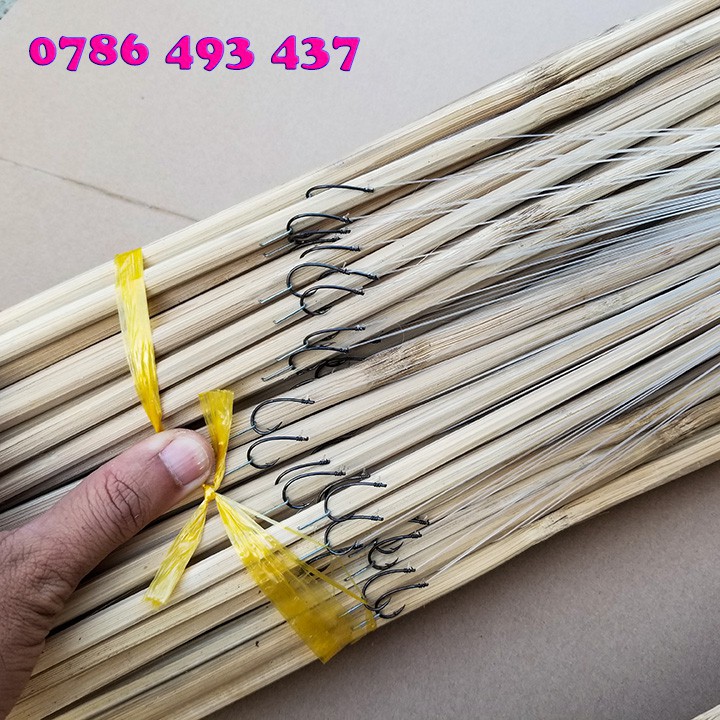 50 Cần Câu Cắm Cá Lóc, Trê, Phi, Rô Đồng bằng tre gai