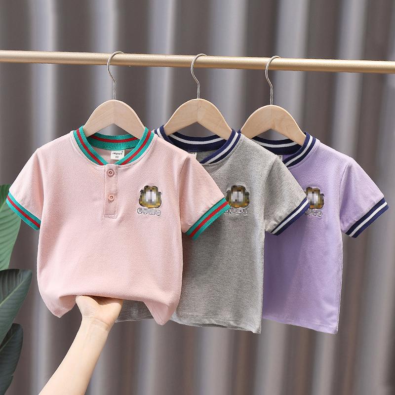 [Babycat Hàng Có Sẵn Áo Thun polo Tay Lỡ Phong Cách Hàn Quốc Nhật Bản Mùa Hè 2022 Kiểu Mới Cho Bé Trai