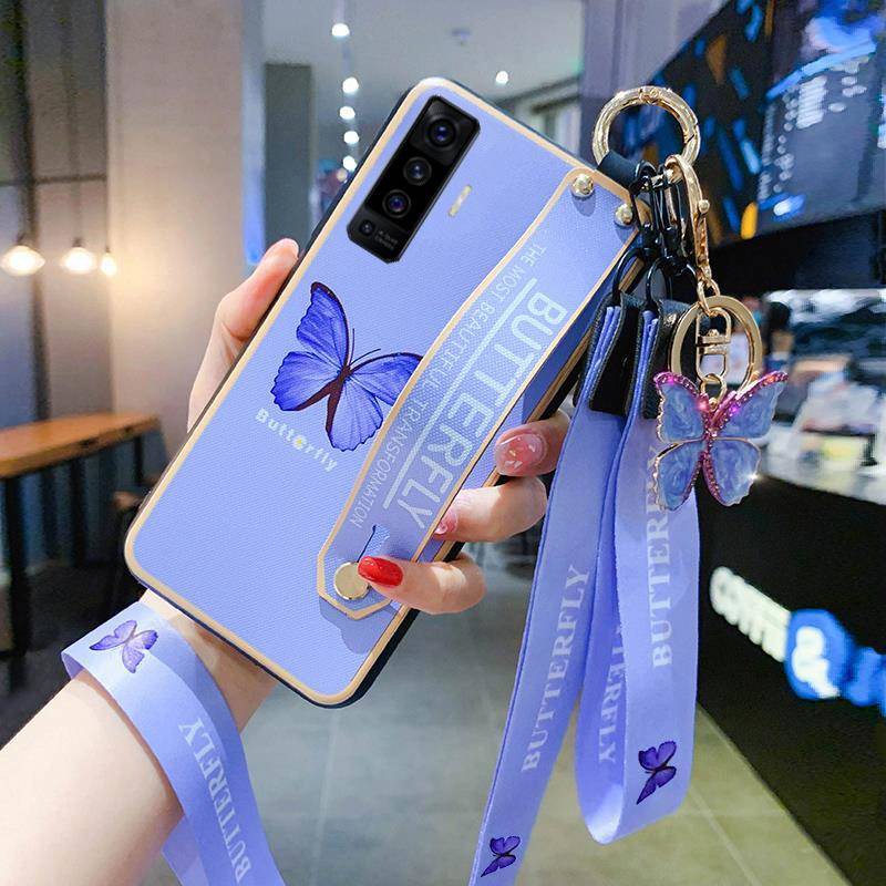 Vỏ điện thoại hình bướm, dây đeo cổ tay, dây buộc, chống rơi trí thun ngắn tay | BigBuy360 - bigbuy360.vn
