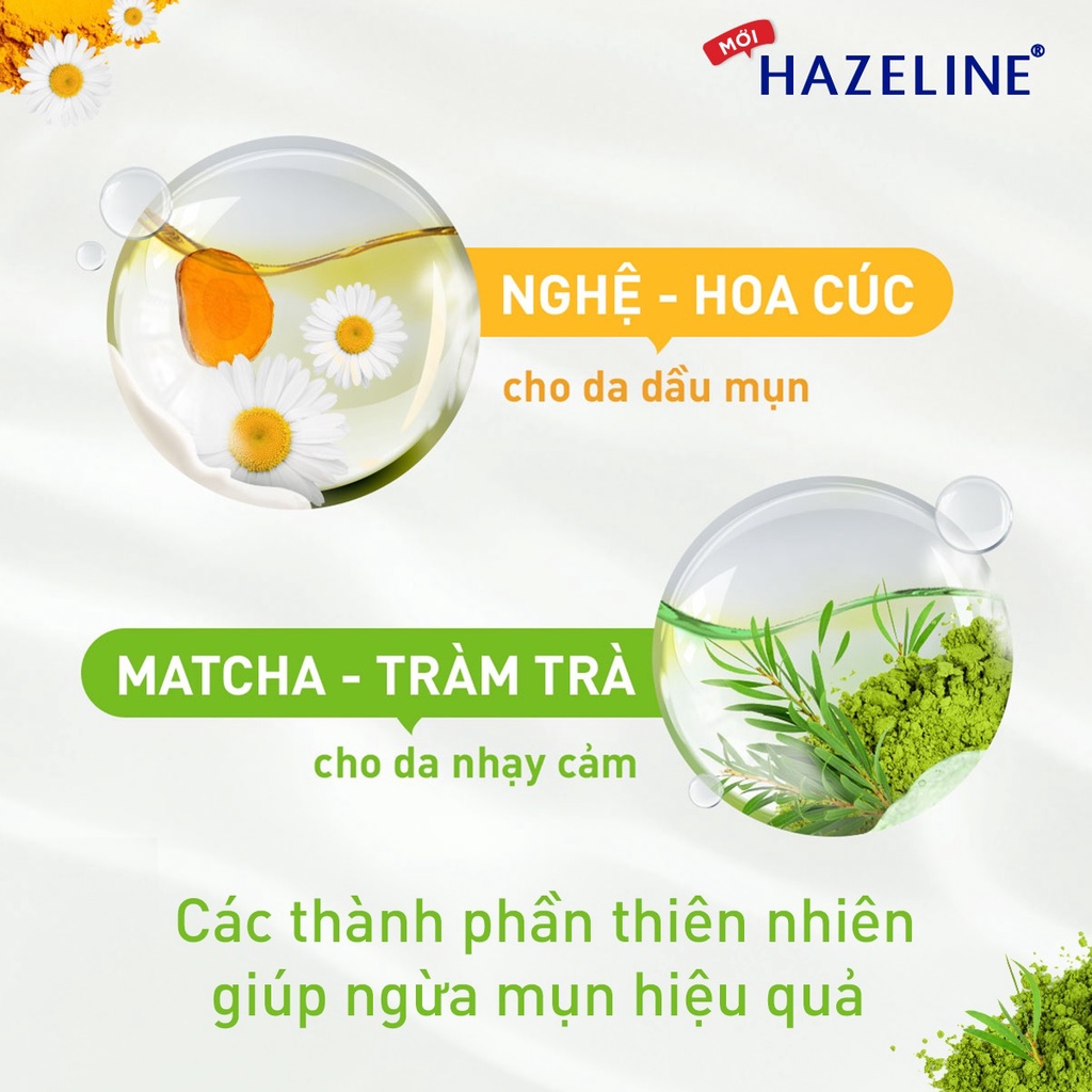 Sữa Rửa Mặt Hazeline 50g - Các loại Matcha Tràm Trà, Yến Mạch Dâu Tằm, Nghệ Hoa Cúc