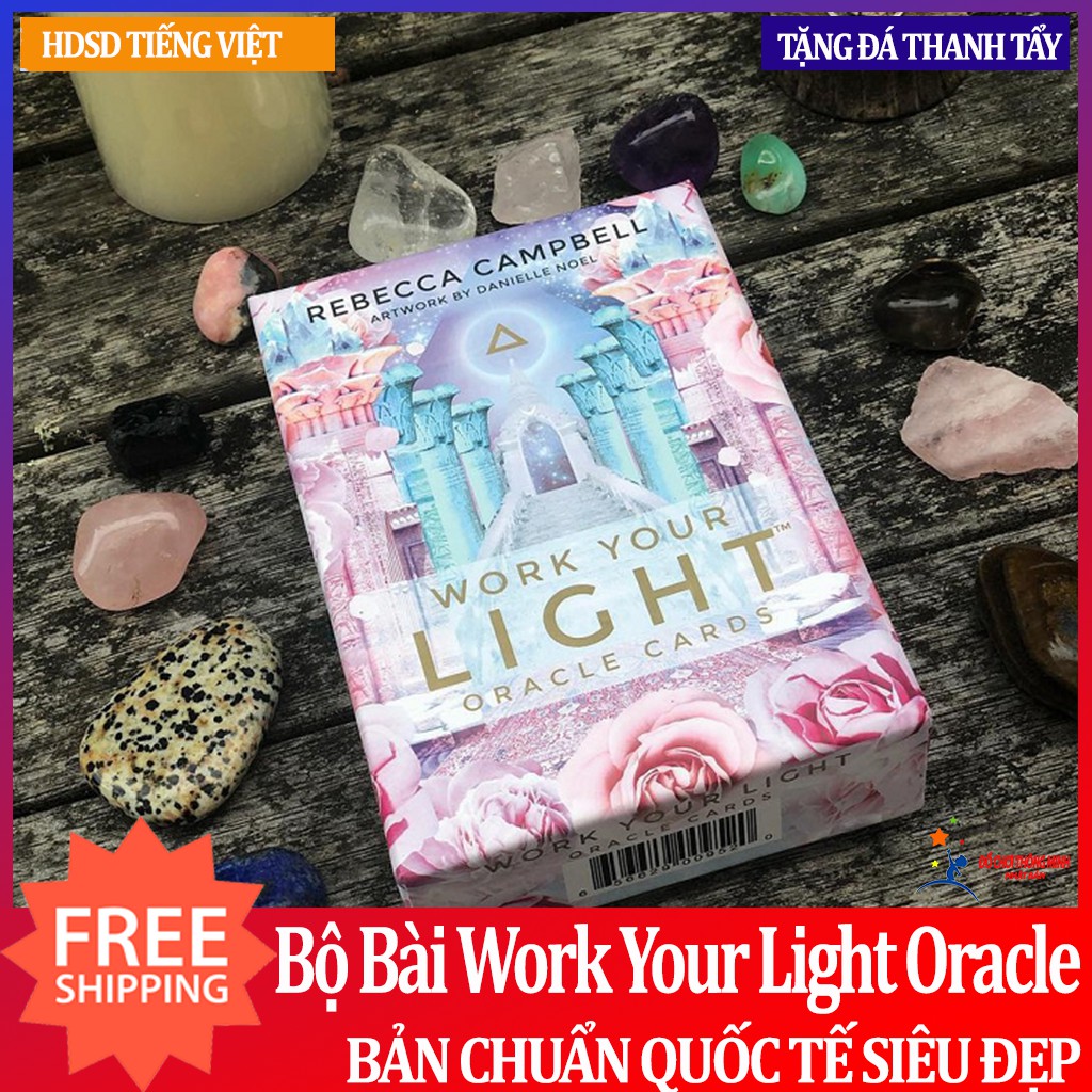 Bộ bài work your light oracle tặng đá thanh tẩy