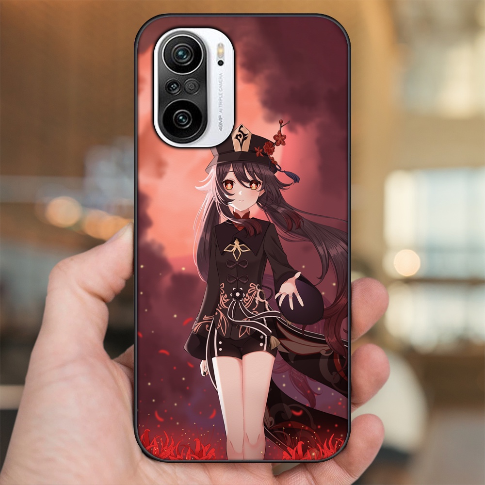 Ốp lưng Xiaomi K40 viền đen in hình Hutao Genshin Impact