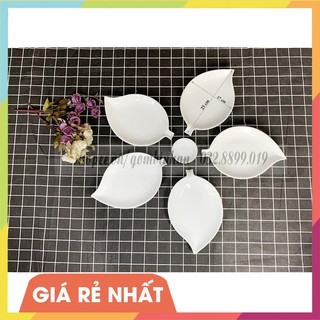 (Giá rẻ)Bộ đĩa đựng thức ăn hình cánh xoài gốm sứ Bát Tràng
