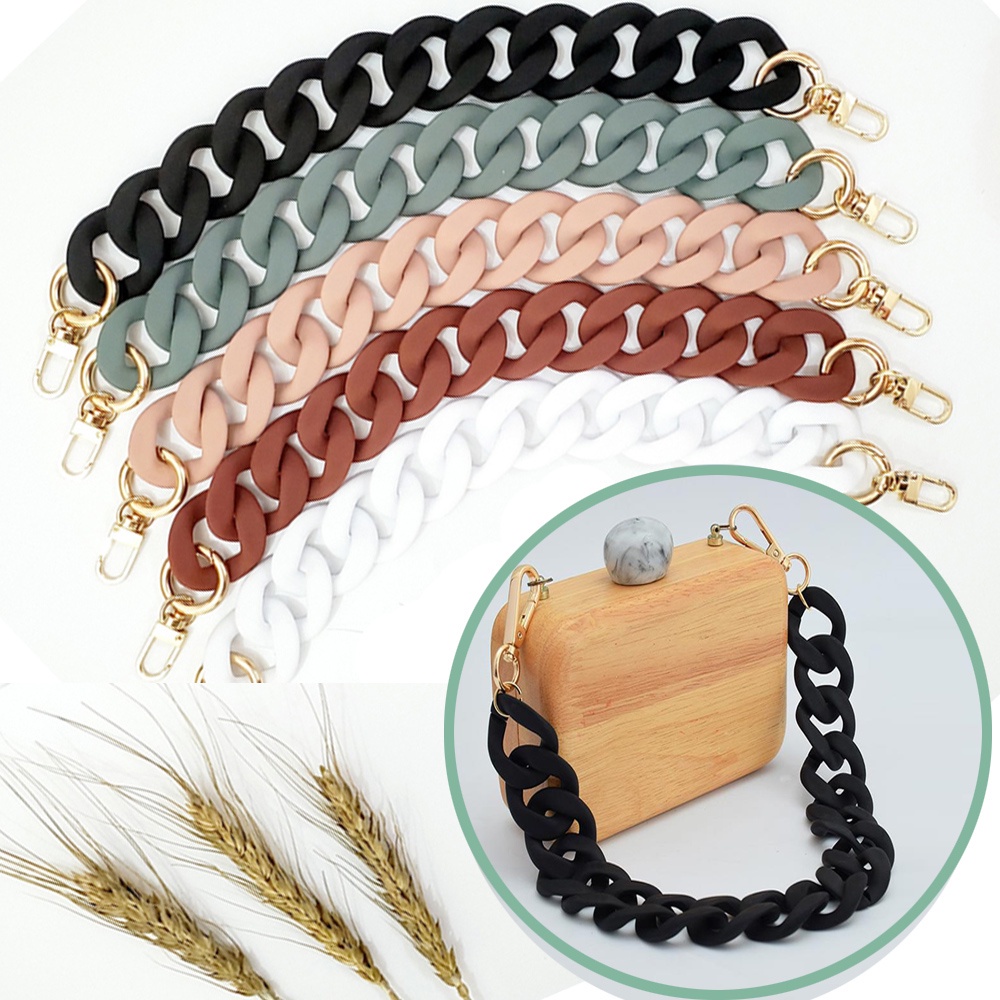 Dây Xích Đeo Túi Xách Bằng Nhựa Acrylic Trong Suốt Nhiều Màu Sắc Thời Trang