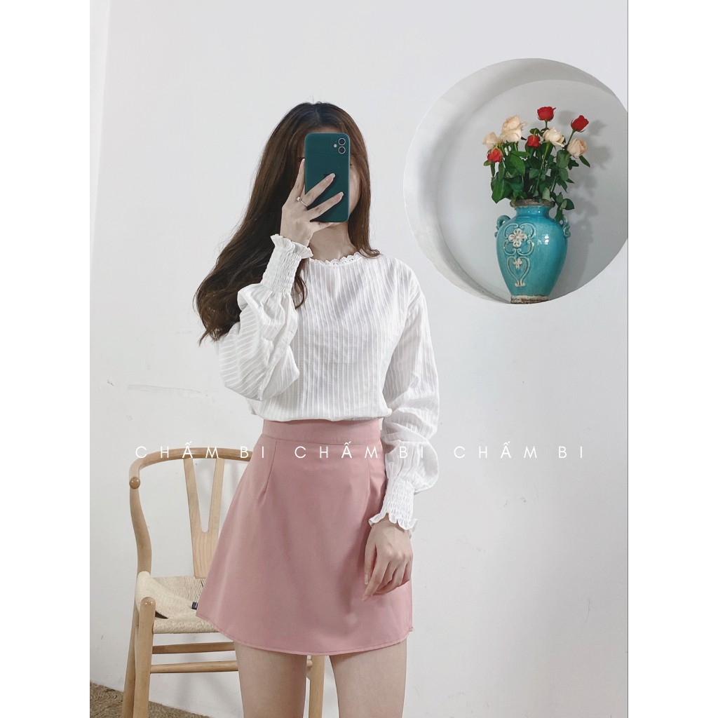 Áo Sơ Mi Trắng Dài Tay Tay Túm Cực Xinh - A.026 | BigBuy360 - bigbuy360.vn