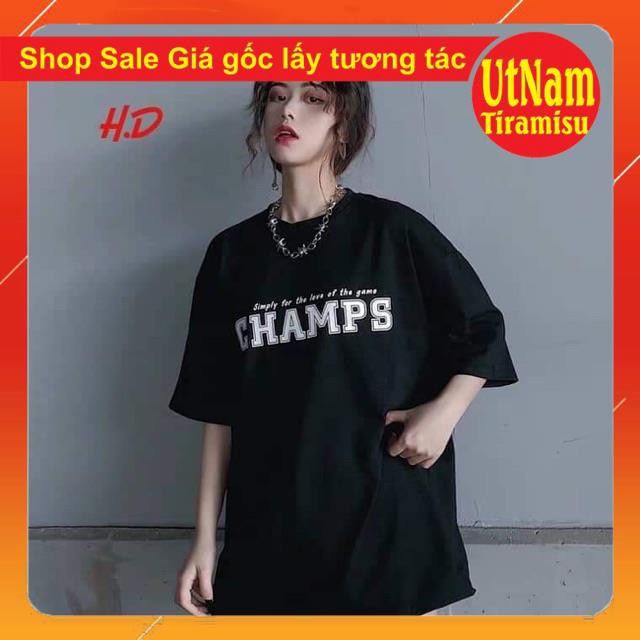 Áo phông Champs 🦋unisex form rộng tay lỡ oversize 🌸 Hoạt hình Hot trend [freeship]