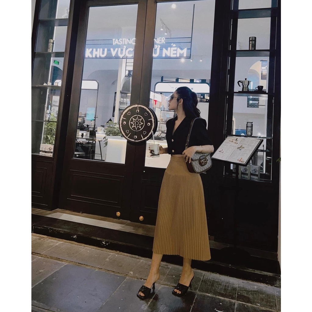 [ ZUKY CLOTHING ] Áo vest tay ngắn blazer nữ crotop 2 lớp cúc áo si | BigBuy360 - bigbuy360.vn